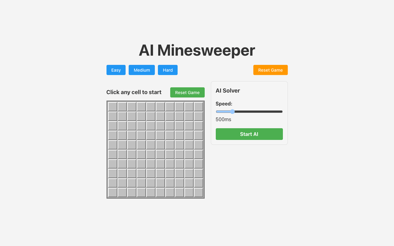 Three Prompts: AI Minesweeper with Solver