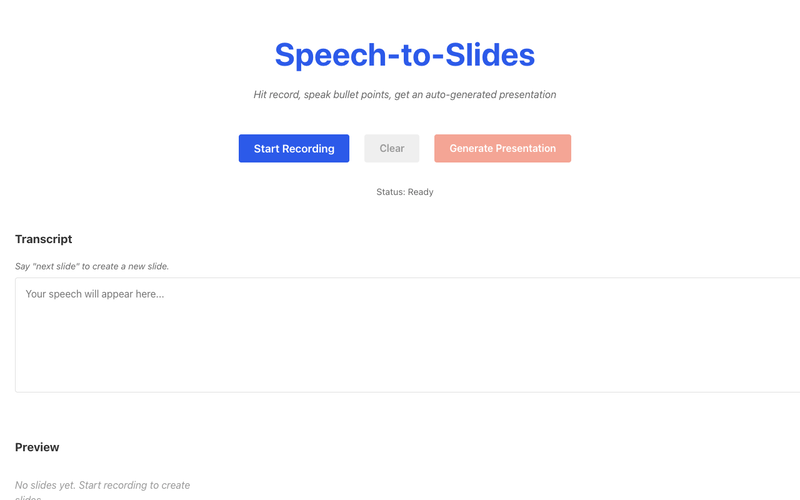 Three Prompts: Speech To Slides